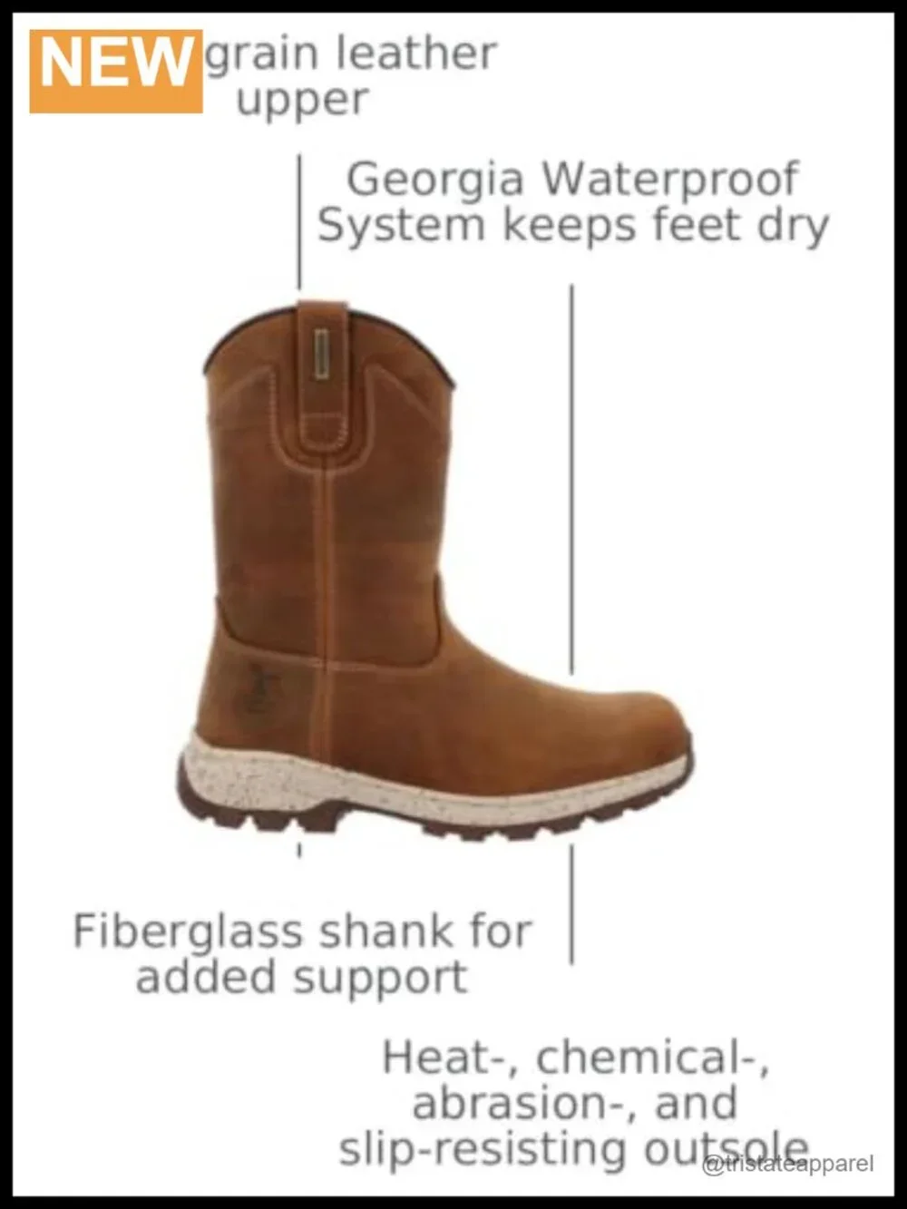 Women's Waterproof Pull-On Work Boots Leather Mid-Calf EH Safety Toe
